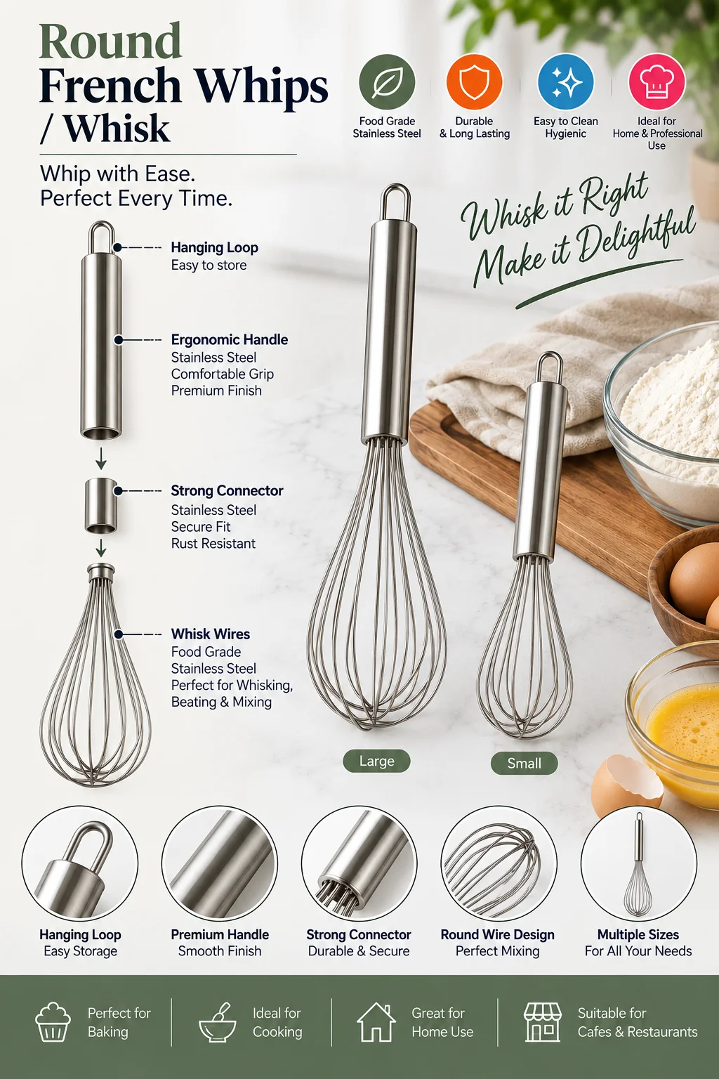 Round French Whips / Whisk